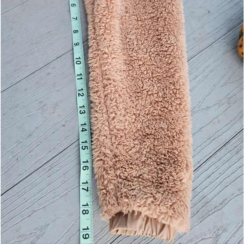Victoria's Secret PINK COZY HALF ZIP TEDDY PULLOVER SHERPA TAN NEW MSRP $69.95